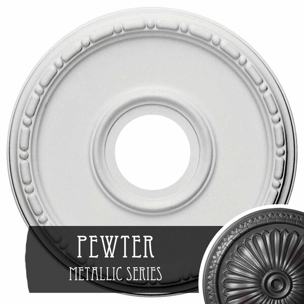 Ekena Millwork Medea Ceiling Medallion (Fits Canopies up to 5 3/8"), 16 1/2"OD x 3 7/8"ID x 1 1/2"P, Pewter CM16MEPES - main